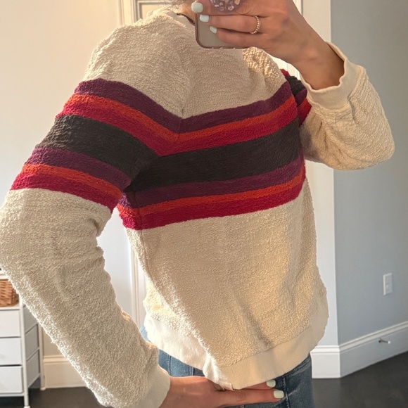 Faherty Vista Stripe Pullover Sweatshirt, Women's size M - Picture 4 of 5